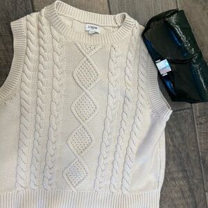 J. Crew Cream Knit Sweater Vest